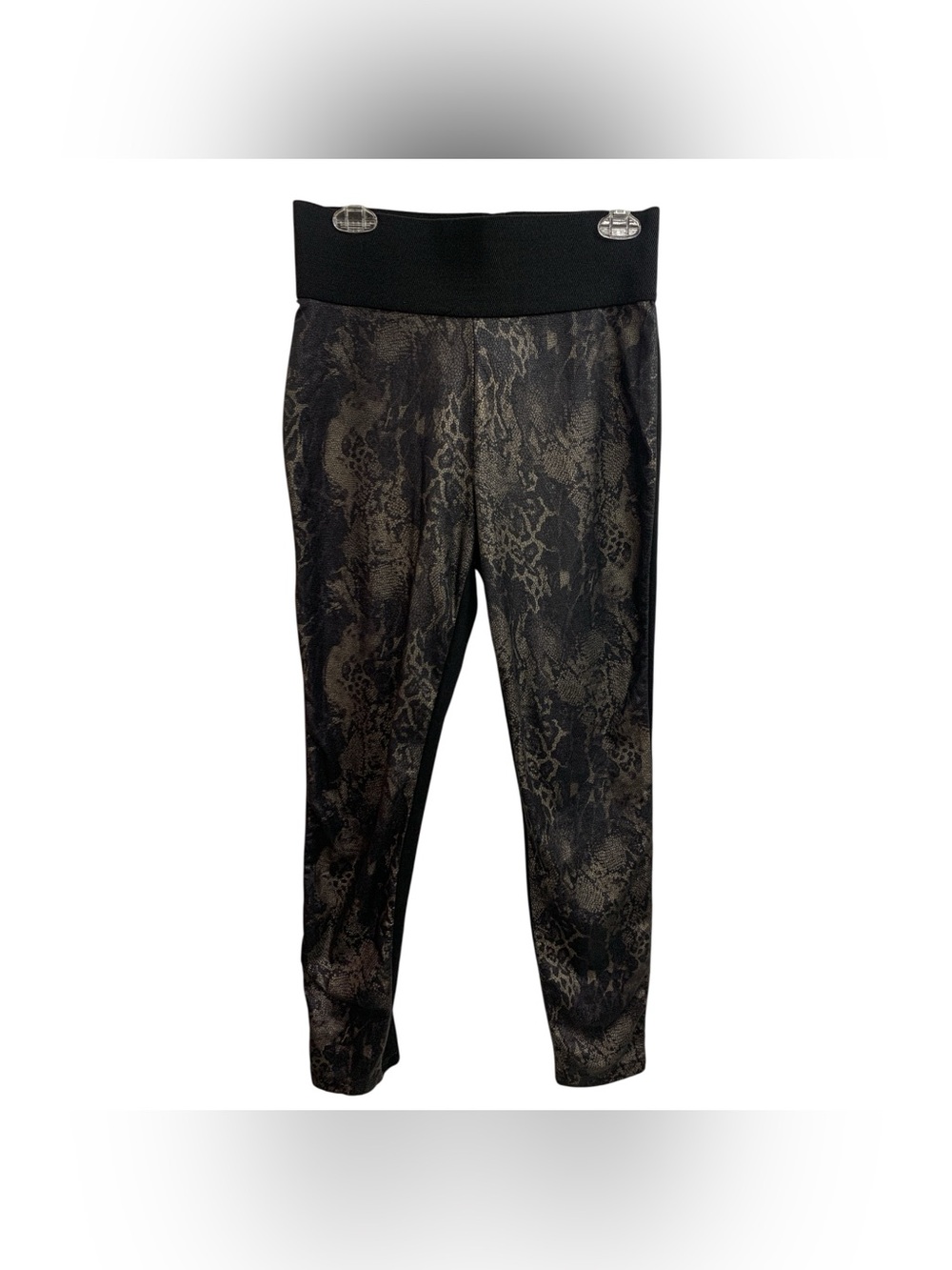 Nygard High-Waist Snake-Print Ponte Leggings - Black Size M